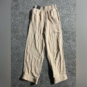 Cotton On Body Womens Woven Sesame Dance Pants With Adjustable Ankle Hem Size S